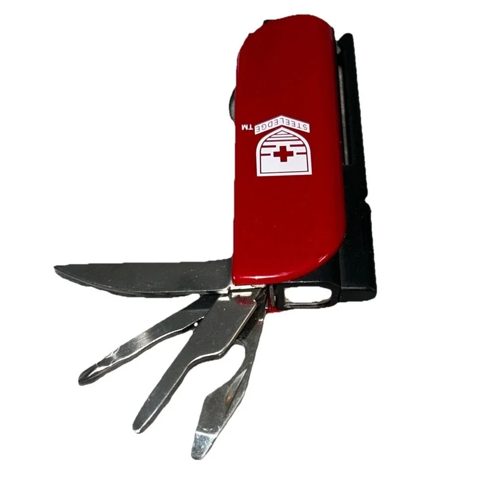 Steeledge Swiss Army Keychain Knife & Flashlight Multi-tool
